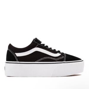 Vans Women's Classic Black and White Platform Sneakers